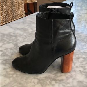 Tory Burch black leather booties size 6 (runs big)